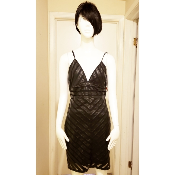 Akira Black V Cut Mesh Dress Size M - Picture 1 of 2